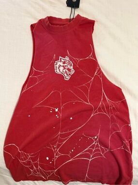 Web Chopper Tommy Muscle Tee In Roman Red Sun Fade Men's SIZE
SMALL. 764/1000